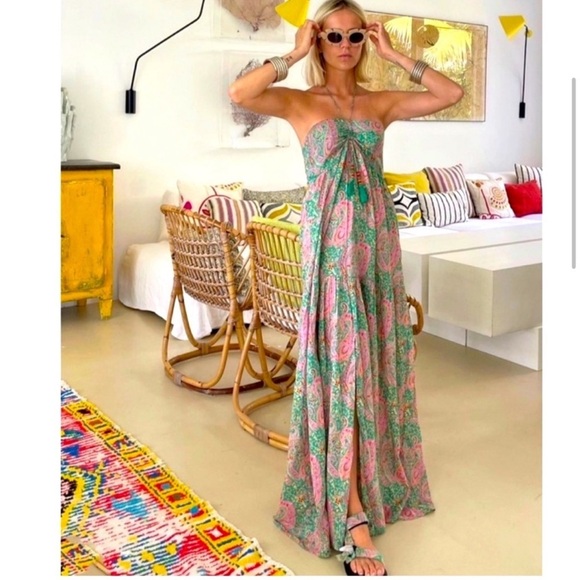 BA&SH Omy Strapless Halter Tiered Dress XS - Picture 5 of 10